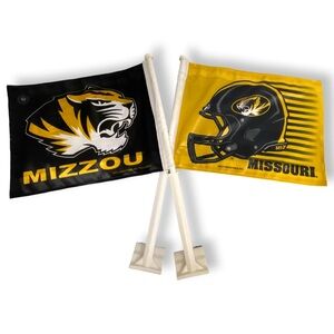 MIZZOU Tiger Football NCAA Tailgate Car-Two Sided Flags (Set of 2)